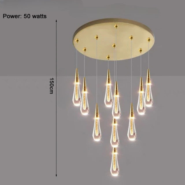 MIRODEMIÂ® Villefranche-sur-Mer Water Drop Design Crystal Chandelier, 10 Lights