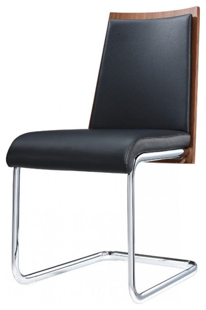 Morgan, Modern Black & Walnut Dining Chair, Set of 2