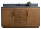 Vanity Art Bathroom Vanity With Sink, Tan, 60" Single, Black Limestone Top
