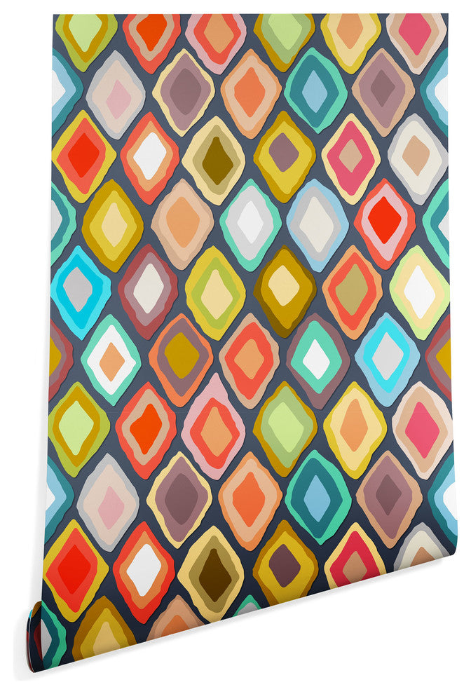 Deny Designs Sharon Turner Almas Diamond Ikat Wallpaper, Multi, 2'x4'
