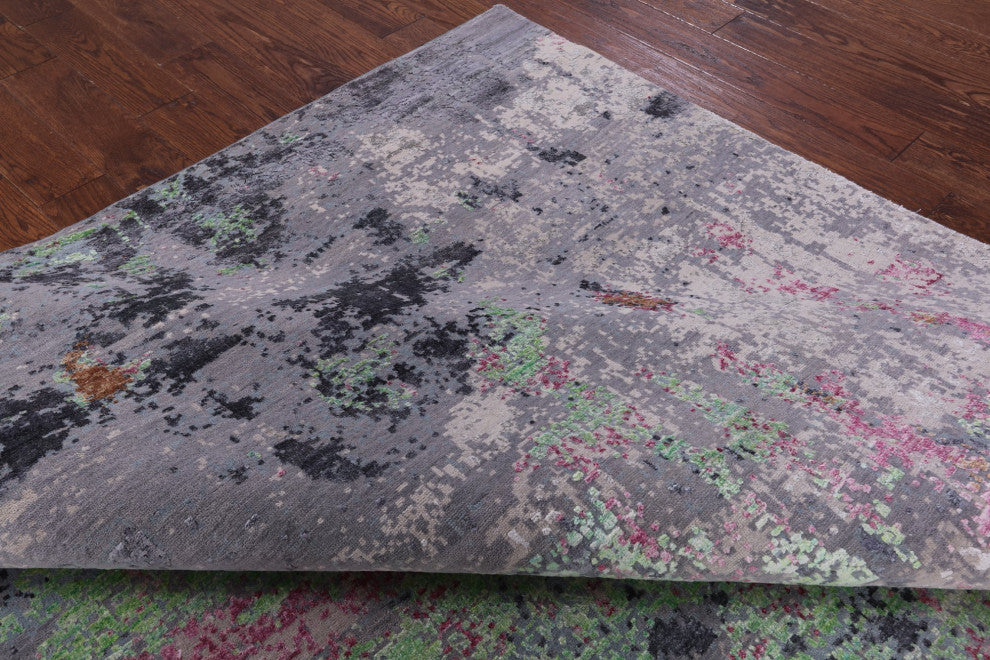Modern Wool and Silk Hand Knotted Rug 7' 10" X 10' 3" Q7224