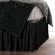 Stella Silk Velvet Bed Skirt, Black, King