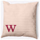 18" x 18" Modern Monogram Indoor/Outdoor Polyester Throw Pillow, Cranberry