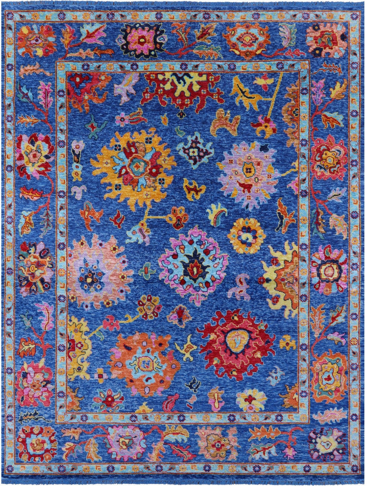 Hand-Knotted Turkish Oushak Wool Rug 9' 2" X 12' 2" - Q14795