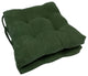 16" Solid Micro Suede Square Tufted Chair Cushions, Set of 2, Hunter Green