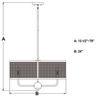 Berens 24" 5 Light Pendant Matte Black