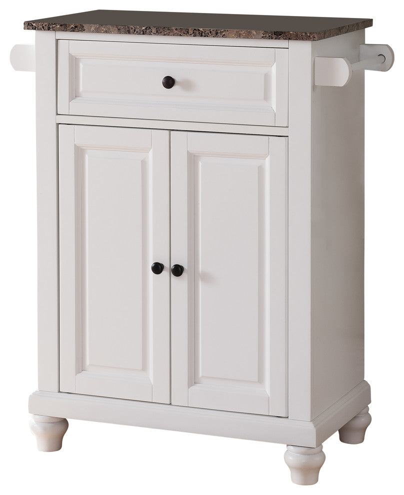 Savannah Marble-Top Kitchen Island, White