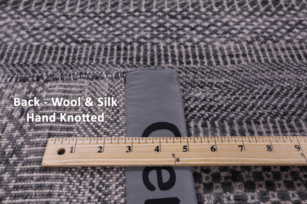Hand Knotted Savannah Grass Wool and Silk Rug 8' 1" X 9' 8" Q12012