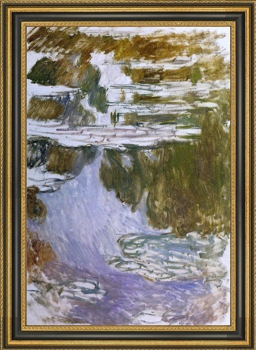 Claude Oscar Monet WaterLilies (Study) Framed Premium Canvas Print, 16"x24"