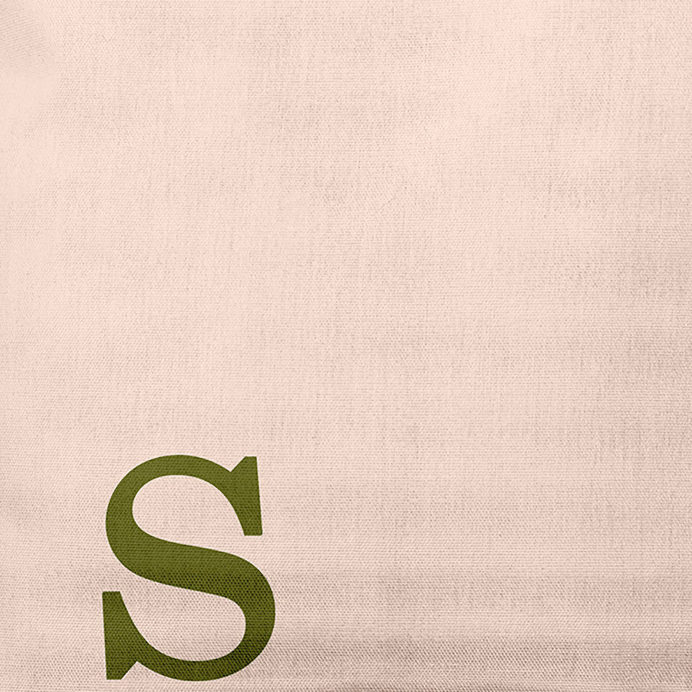 18"x18" Modern Monogram Decorative Throw Pillow, Olive