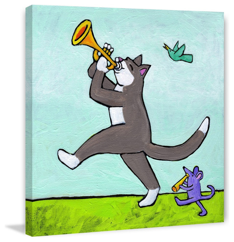 "Leader of the Cat Pack" by Janet Nelson Print Wrapped Canvas, 40x40
