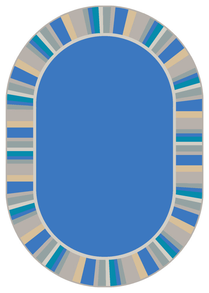 Off The Cuff 5'4" X 7'8" Oval Area Rug, Color Light Blue
