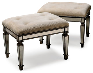Butler Celeste Upholstered Mirrored Vanity Bench