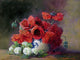 Bouquet Of Poppies in A Vase Accent Tile Mural Kitchen Backsplash, 6"x8", Matte