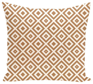 Diamond Mayhem Geometric Print Pillow, Caramel, 26"x26"