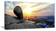 "Buildings And Crag On Rock Panorama" Landscape Wall Wall Art, 32"x16"