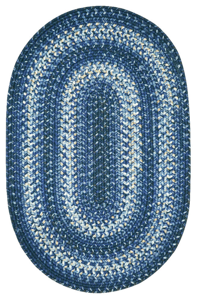 Homespice Decor - 22 x 72" Oval Navy Ultra Durable Braided Runner
