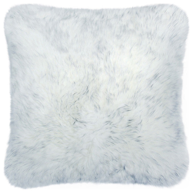 Rustic Sheepskin Double-Sided Pillow, Gray Mist, 18"x18"