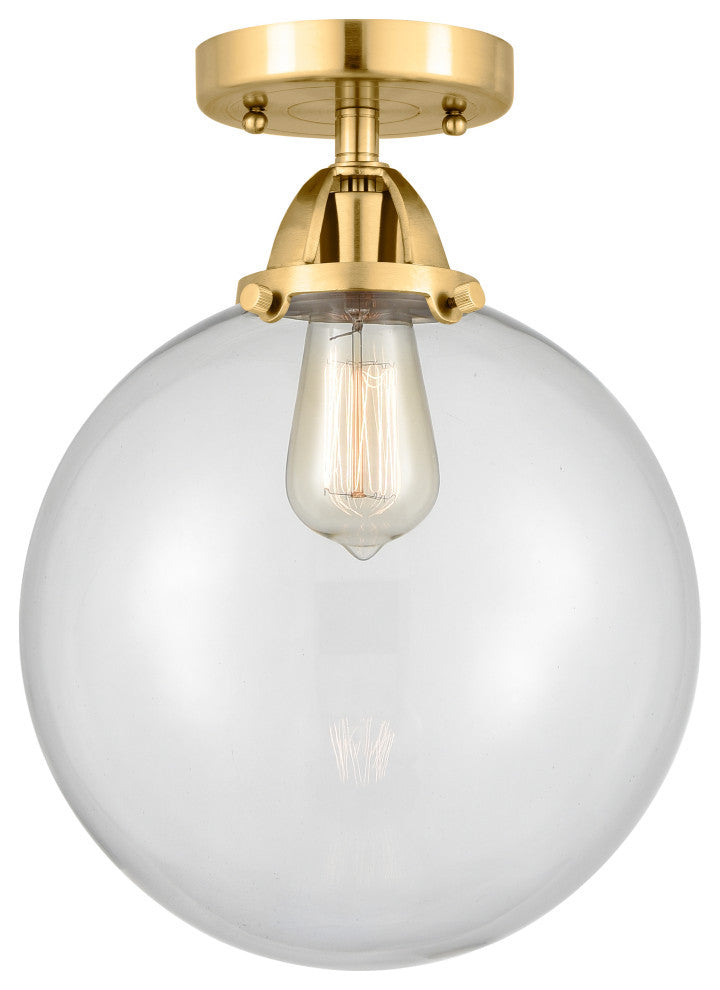 Beacon Semi-Flush Mount, Satin Gold, Clear, Clear