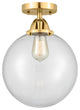 Beacon Semi-Flush Mount, Satin Gold, Clear, Clear