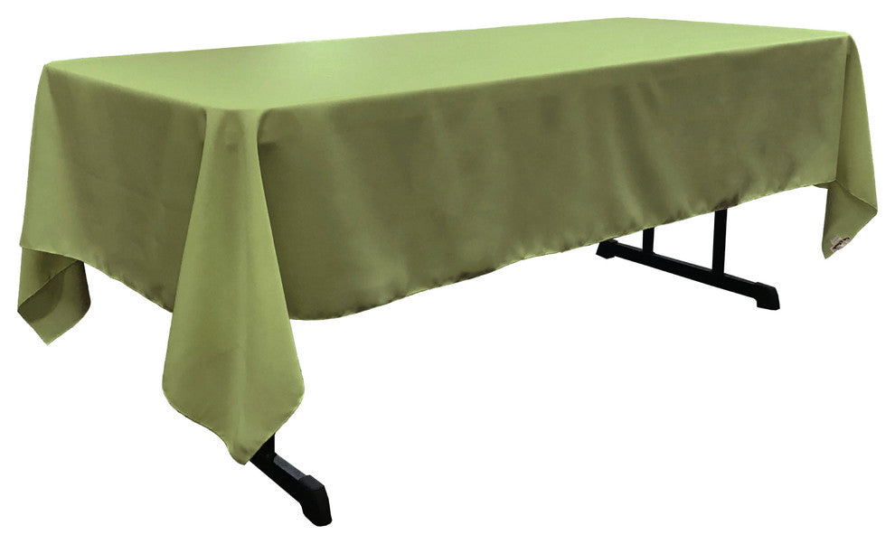 LA Linen Rectangular  Polyester Poplin Tablecloth, Dark Sage, 60"x126"