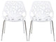 Tree Dining Chair, White Plastic Top With Metal Legs, Set of 4