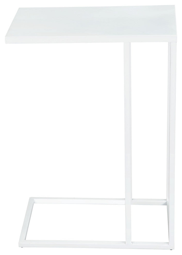 Sofa Side Table, Rectangular, Aluminum, Metal, White, Lounge Lobby Hospitality