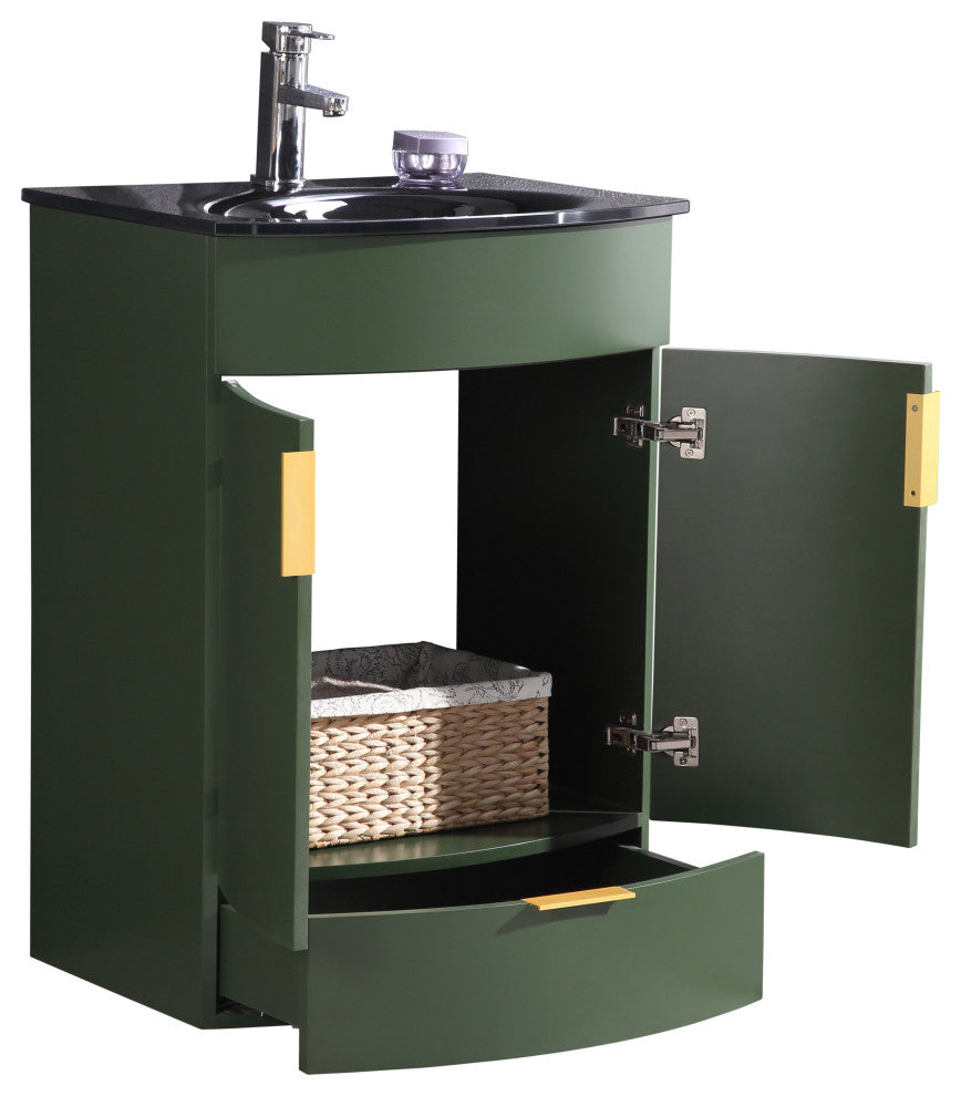 24" Vogue Green Bathroom Vanity, PVC