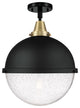 Innovations 447-1C-BAB-HFS-124-BK Hampden 1 Light Flush Mount, Matte Black