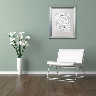 Hello Angel 'Hearts on Hearts' Art, Silver Frame, White Mat, 14x11