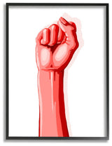 Modern Pop Raised Fist Patterned Shadow Red White ,1pc, each 11 x 14