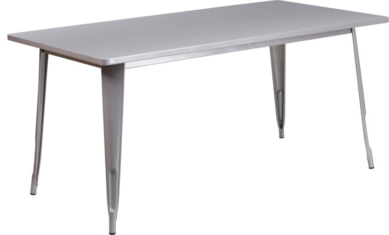 31.5x63 Silver Metal Table