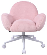 Cloud Tufted Modern Vanity Chair, Pink Faux Fur