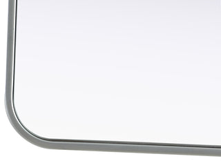 Home Living Contour Metal Rectangle Mirror 22x36, Silver