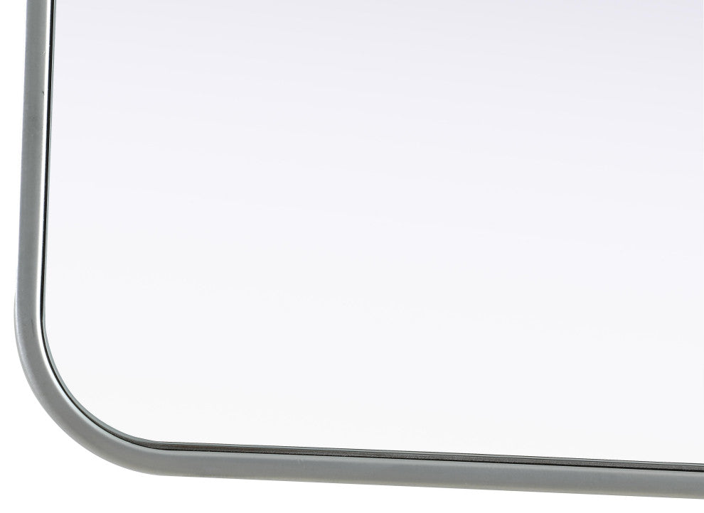 Home Living Contour Metal Rectangle Mirror 22x36, Silver