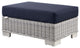 Lounge Chair Chaise, Rattan, Wicker, Gray Blue Navy, Modern, Outdoor Patio