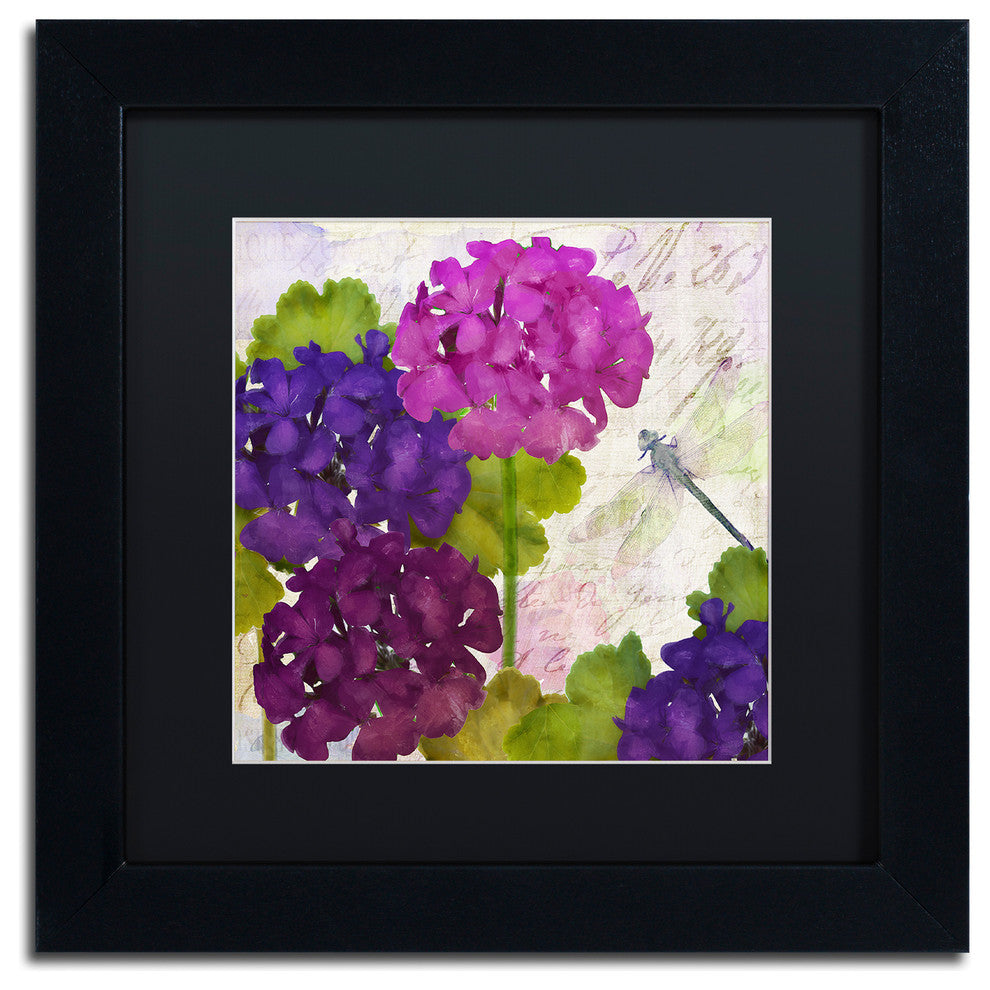 Color Bakery 'Gaia II' Art, Black Frame, Black Mat, 11"x11"