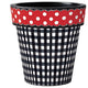 Black Gingham with Red Dots 12" Art Pot Planter