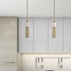 Aged Brass Modern Pendant With Clear Glass