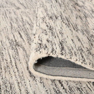 Mexico Abstract Ivory Charcoal Hand-Hooked Area Rug 8' x 10'