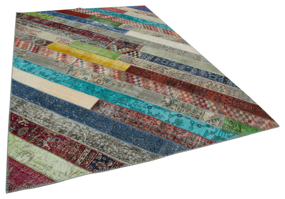 Rug N Carpet - Handmade Oriental 6' 8" x 10' 0" Boho Patchwork Area Rug
