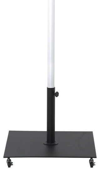Fiji Patio Umbrella and Base, White, Matte White Pole, Matte Black Belize Base