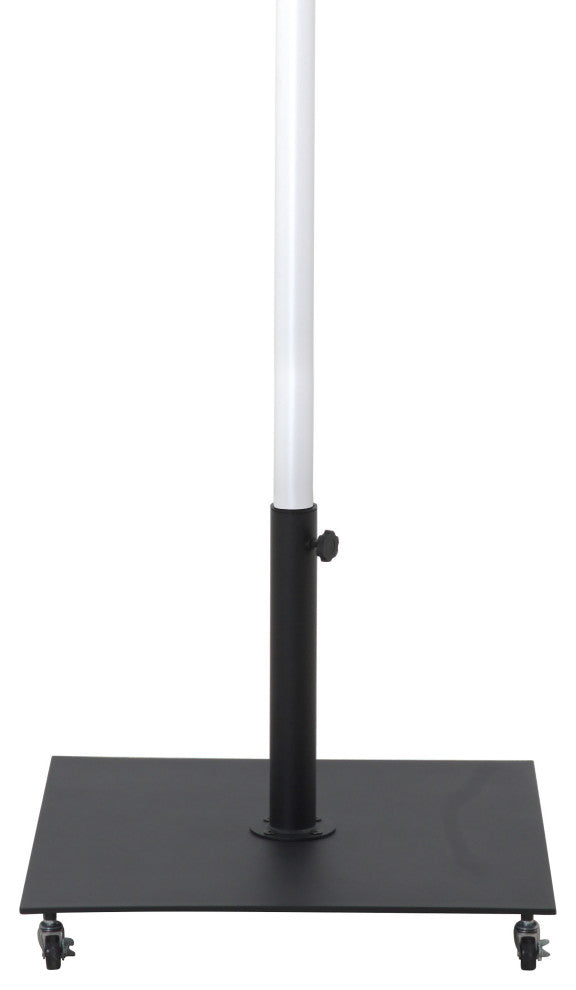 Fiji Patio Umbrella and Base, White, Matte White Pole, Matte Black Belize Base