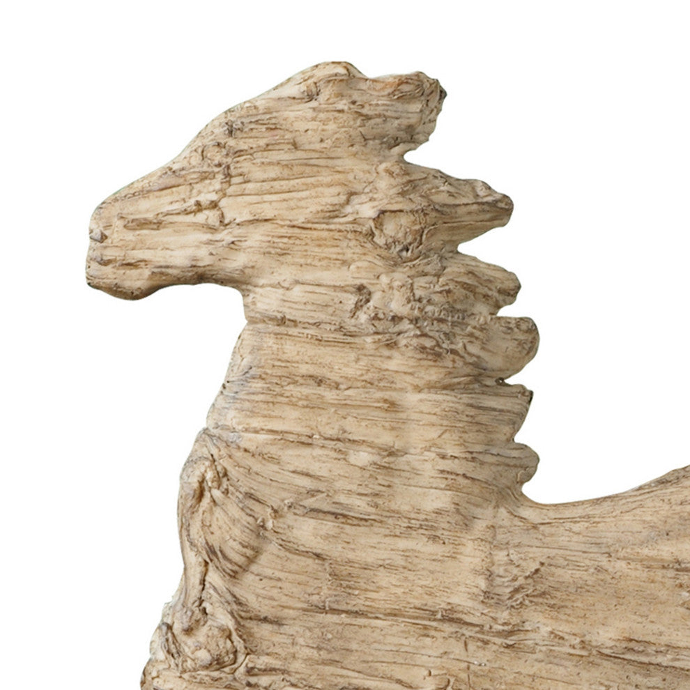 Benzara BM284976 Don 15" Horce Figurine for Tabletops, Brown Polyresin, Metal