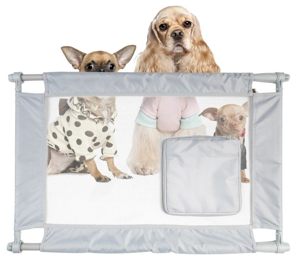 Porta-Gate Collapsible and Adjustable Folding Pet Gate, Gray