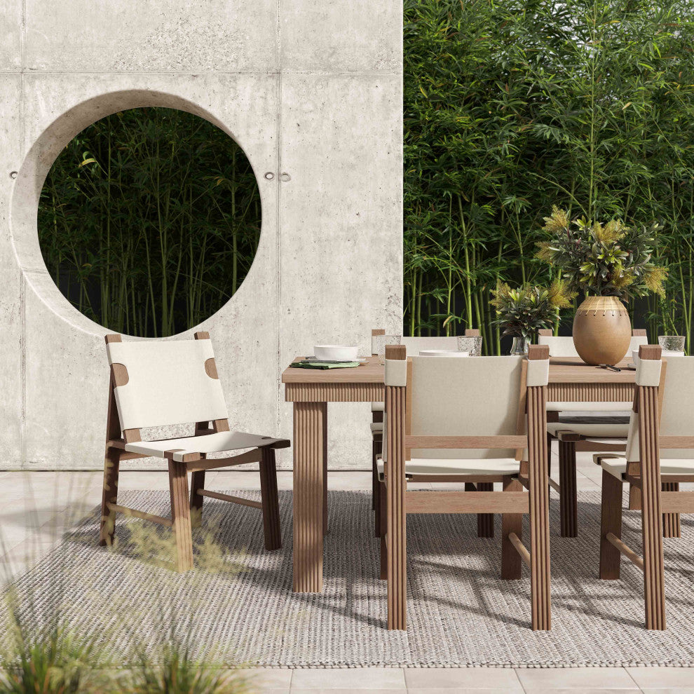 Cassie Natural Rectangular Outdoor Dining Table, 108 Inch