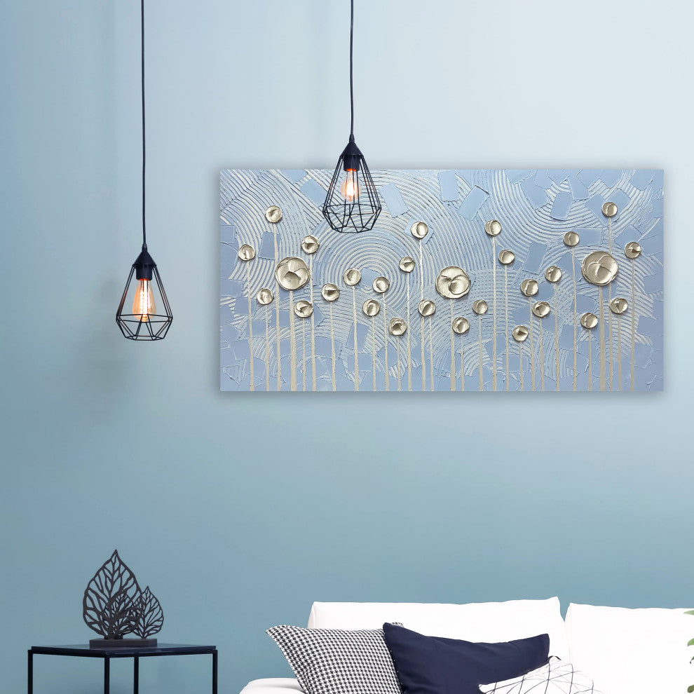 Modern Floral Abstract Hand-Painted Textured Canvas Art