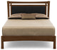 Monterey Bed, Upholstered Headboard, Saddle Cherry, Onyx Microsuede, Queen