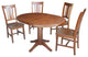 36" Round Extension Dining Table With 4 Rta Chairs