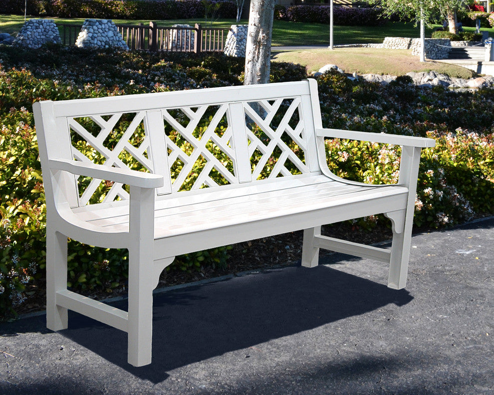 Chippendale Bench in Glossy White